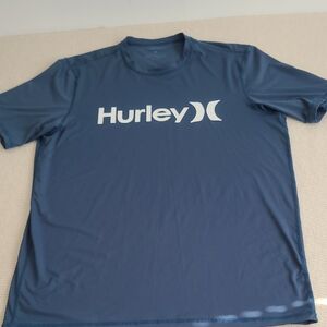 Hurley Shirt Mens XL Short Sleeve Navy UPF 50+